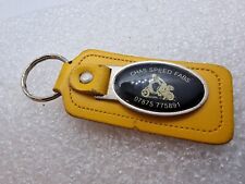Chas Speed Fabs Yellow Leather Scooter Keyring - Silver Mods Vintage Rare VESPA 