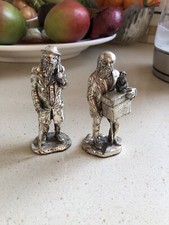 Royal Hampshire Vintage Pewter Figurines Organ Grinder with Monkey, Homeless Man