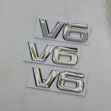 3x V6 Chrome Silver Huge Metal