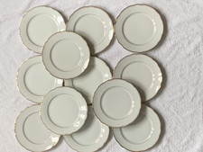 12x Seltmann Weiden Nora Goldrandgeschirr Scalloped White Gold Dessert Plates 7"