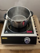 Buffalo Induction Hob 3KW Commercial Single Zone Manual Control Stainless Steel