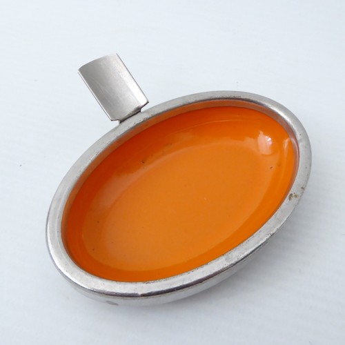 Orange enamel silver chromed - enamel,
