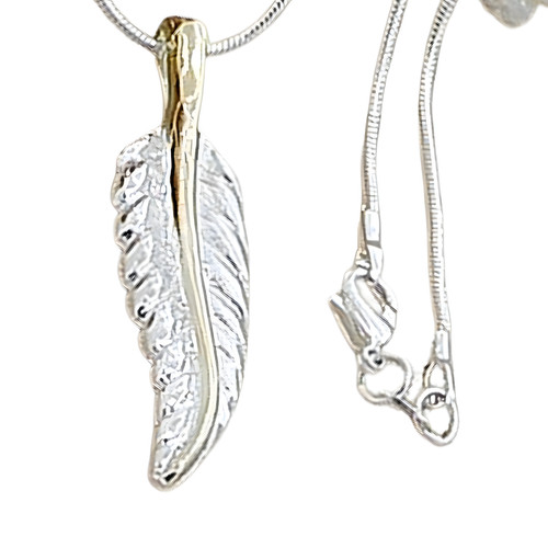 Feather pendant necklace - necklace, 18