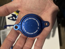Used Apico Oil Filter Cap Cover YAMAHA YZ250F 2014-2024 YZ450F 2010-2023 - BLUE