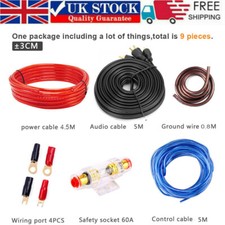 1500 Watt Complete 8 Guage Car Amp Audio Amplifier Wiring Kit Cable Subwoofer UK