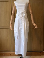 Zara White Strapless Trench Coat Dress Size Xs