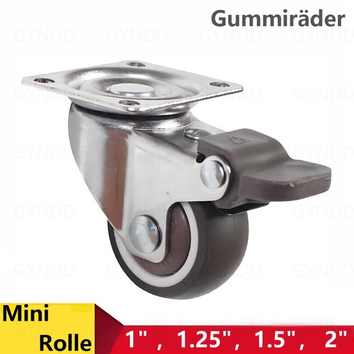 Mini silent swivel castor - 4, x