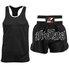 Boxing Thai Shorts & Vest Set Men Gym Training Fitness Kick Fight short MMA