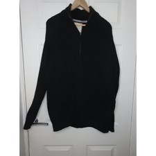 Marks and Spencer M&S Zip Up Jumper Size XL Cotton Silk Mens Black Cardigan