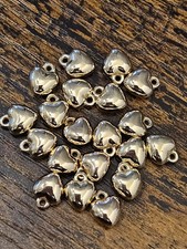 20 gold heart charms, acrylic