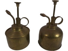 Vintage Brass Plant Spray Bottles Set Garden Decor Watering Mist - tested work