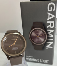 Garmin Vivomove Sport Hybrid Smartwatch - Cocoa & Peach Gold