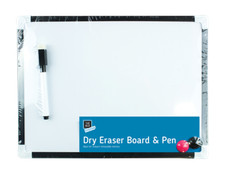 White Board & Pen Set 2 Magnets Ideal for Kids Office Notice Board 29.5cm NEW