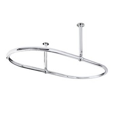Hudson Reed Premium Traditional Oval Shower Curtain Rail Steel & Chrome Bathroom