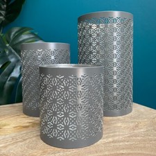 Grey Candle Lantern Marrakesh