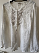 Indigo Collection (Marks & Spencer range) white cotton tunic top size 10 in vgc