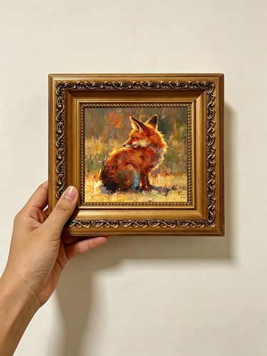 Red fox wall art custom - red,