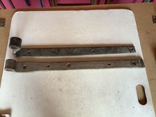 Pair wrought iron barn door hinges. 23” and 26”