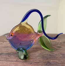 Stunning Vintage Art Glass Fish Murano Pirelli Art Glass has 3 Chips.