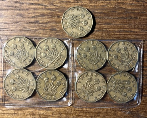 Threepenny bit coins - 9,