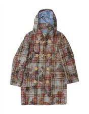 FOUR SEASONS Womens Hooded Duffle Coat UK 14 Medium Blue Floral BK10