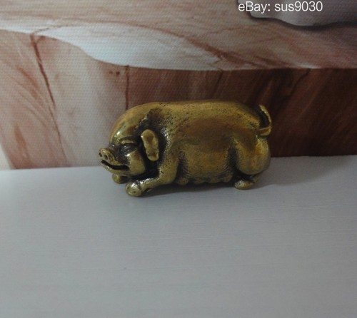 Vintage solid brass pig - solid,