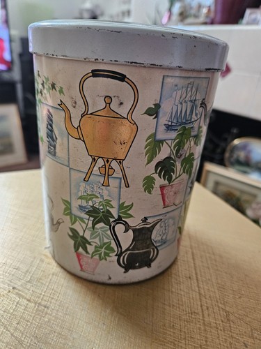 Vintage cyclinder tin plants - tin,