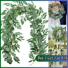 6FT Artificial Fake Eucalyptus Willow Garland Leaf Vine Leaves Wedding Decor UK