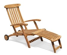 Teak outdoor steamer chair - teak,