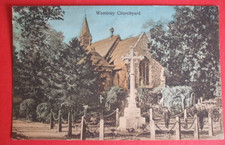 Old LONDON postcard WEMBLEY CHURCHYARD CHURCH WW1 WAR MEMORIAL St Johns