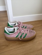 Authentic Adidas Gazelle Trainers In Pink & Green U.K. Size UK 6/39