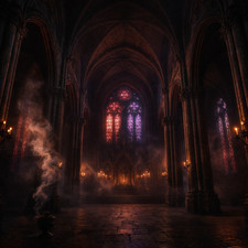 Gothic cathedral with stained