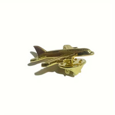Aeroplane Airplane Golden Pin Badge Brooch - fashion