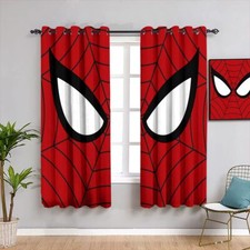 Marvel Spiderman Bedroom Curtains Customizable Ring Eyelet Window Decor UV Block