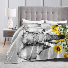 Elephant and Sunflower Blanket