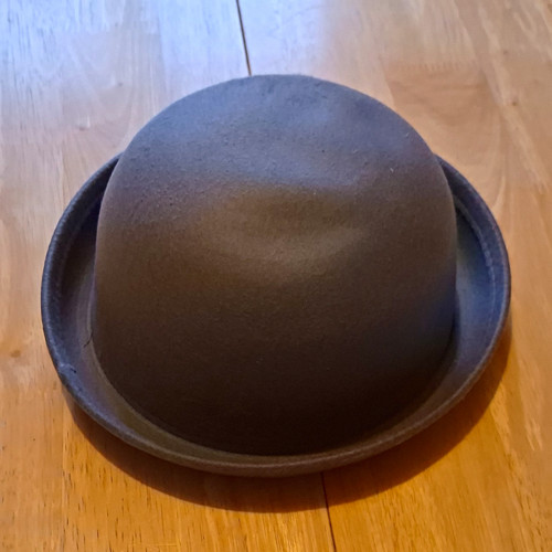 Unisex adults grey felt bowler - adults,