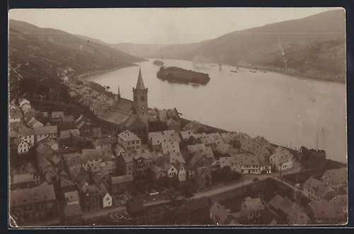 Postcard lorch rhein - of, am