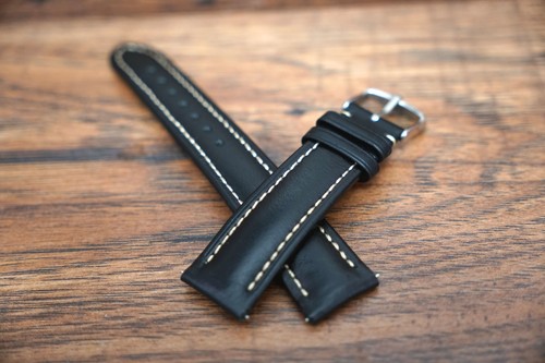 22mm black padded - 22mm, calf