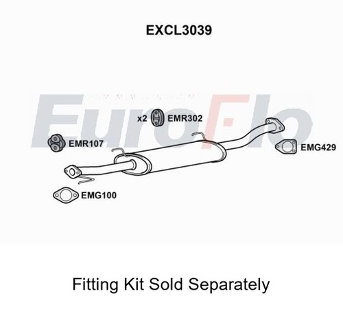 Rear muffler silencer insert - rear,