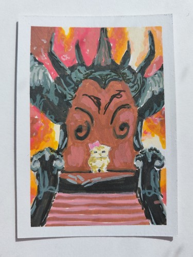 Aceo atc acrylic original - aceo,