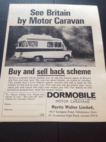 Ephemera 1966 advert - ephemera, dormobile