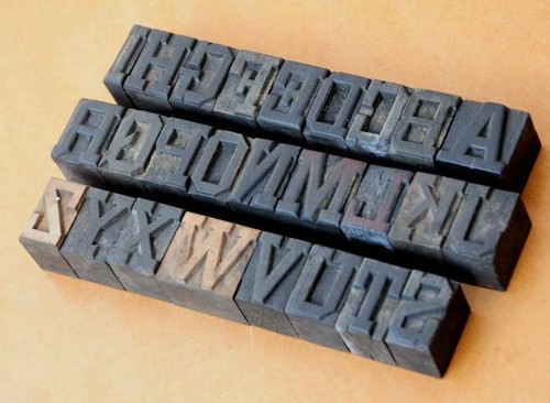 Alphabet letterpress - a-z,
