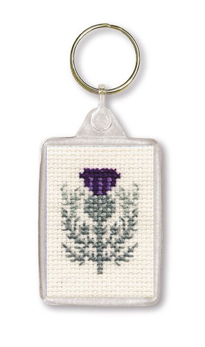Scottish thistle keyring cross - thistle,