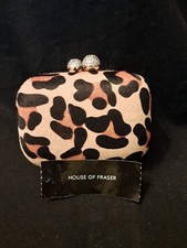 Fur evening bag with - bag, diamonte