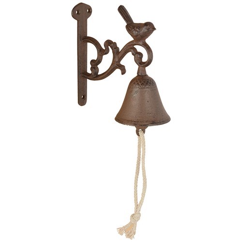 Door bell cast iron - iron, brown