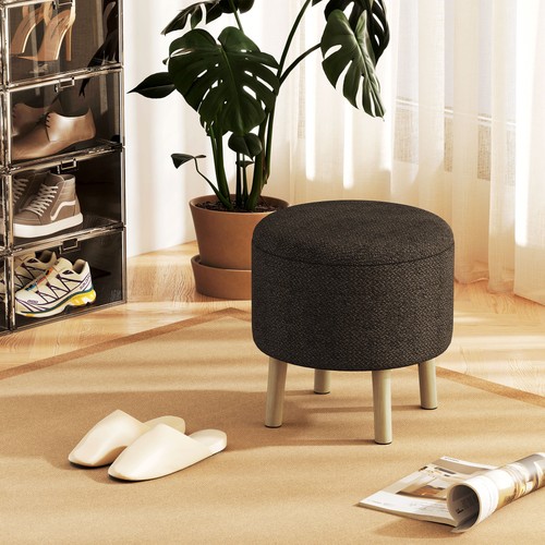 Homcom storage ottoman - storage, round