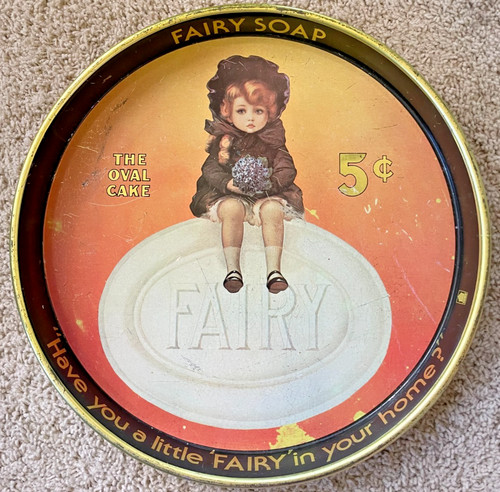 Vintage fairy soap - fairy, tray