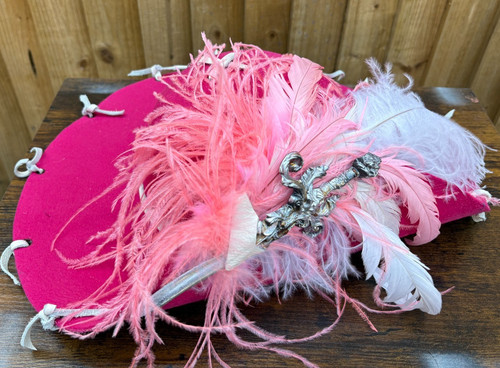 Pink distressed pirate hat - pink,