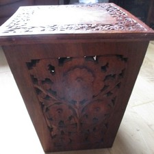 Vintage Indian Handmade Wooden Folding Side Table