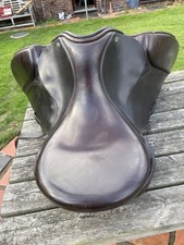 Ideal brown Havana 17 1/2” Seat Wide Fit Jessica Dressage Saddle  VGC